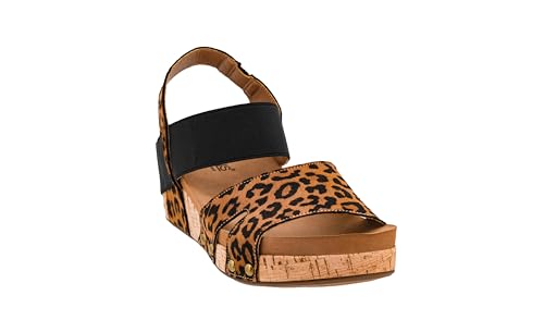 Corkys Footwear Women's Better With Time 2-Inch Wedge - Timeless Wide Toe Strap With Cut Outs, Elastic Gore Strap Around Ankle, And EVA Insoles For All-Day Comfort