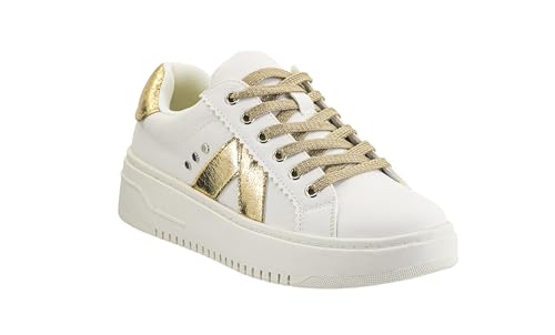 Corkys Footwear Hey Girl Tailgate Sneakers - A Trendy Lace-Up Sneaker with A V Stripe On The Side, Scalloped Eyelets, and Cushioned Lift for Chic Comfort