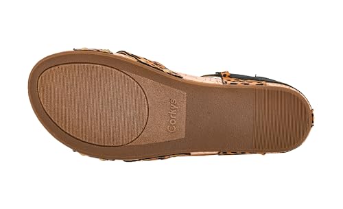 Corkys Footwear Women's Better With Time 2-Inch Wedge - Timeless Wide Toe Strap With Cut Outs, Elastic Gore Strap Around Ankle, And EVA Insoles For All-Day Comfort