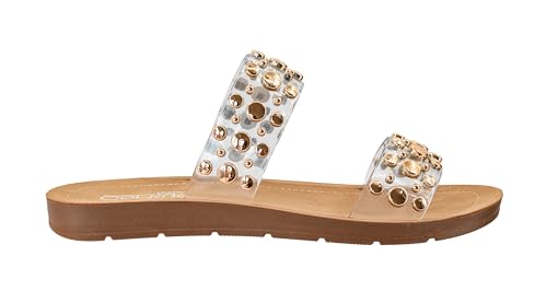 Corkys Footwear Women's Double Take Two Strap Sandal - Stylish, Comfortable, Versatile Summer Footwear, Perfect for Casual & Dressy Outfits, Lightweight
