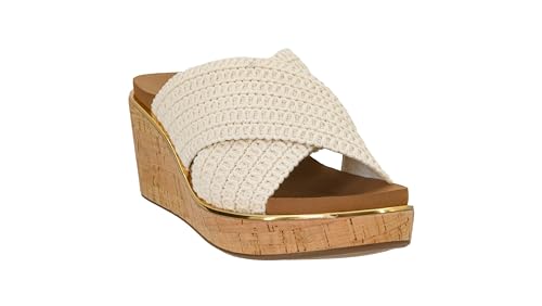 Corkys Footwear The Peace Out 2.5-Inch Woven Strap Wedge - Trendy and Chic Strap Design, Comfortable, Lightweight, and Durable Summer Wedges for Versatile Fashion