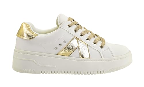Corkys Footwear Hey Girl Tailgate Sneakers - A Trendy Lace-Up Sneaker with A V Stripe On The Side, Scalloped Eyelets, and Cushioned Lift for Chic Comfort