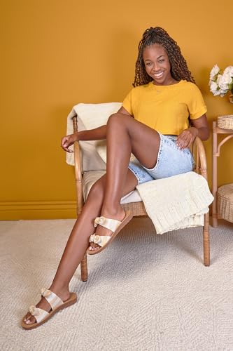 Corkys Footwear Women's Take A Bow Sandals - Where Comfort Meets Chic with Lightweight Feel, Two Straps With a Dainty Bow Detail, And Comfortable Insoles
