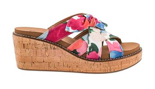 Corkys Footwear Women's Bowdacious 2.5-Inch Wedge - Features A Cork Heel, An Elegant Strappy Upper With A Unique Bow, And Memory Foam EVA Insoles For All Day Comfort
