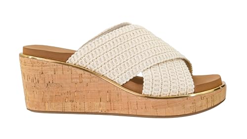 Corkys Footwear The Peace Out 2.5-Inch Woven Strap Wedge - Trendy and Chic Strap Design, Comfortable, Lightweight, and Durable Summer Wedges for Versatile Fashion