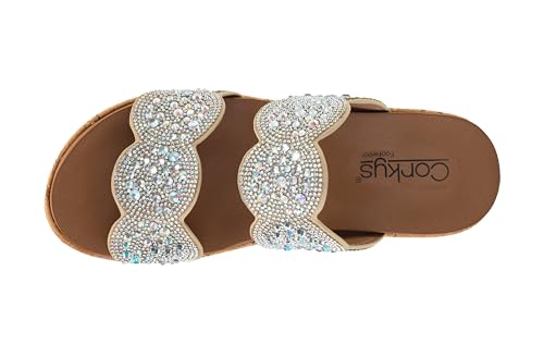 Corkys Footwear Women's Make A Toast Wedges - Featuring A 2.5-Inch Heel, Stylish Circle Design Straps, Corkys Signature Soft EVA Insoles for All-Day Comfort