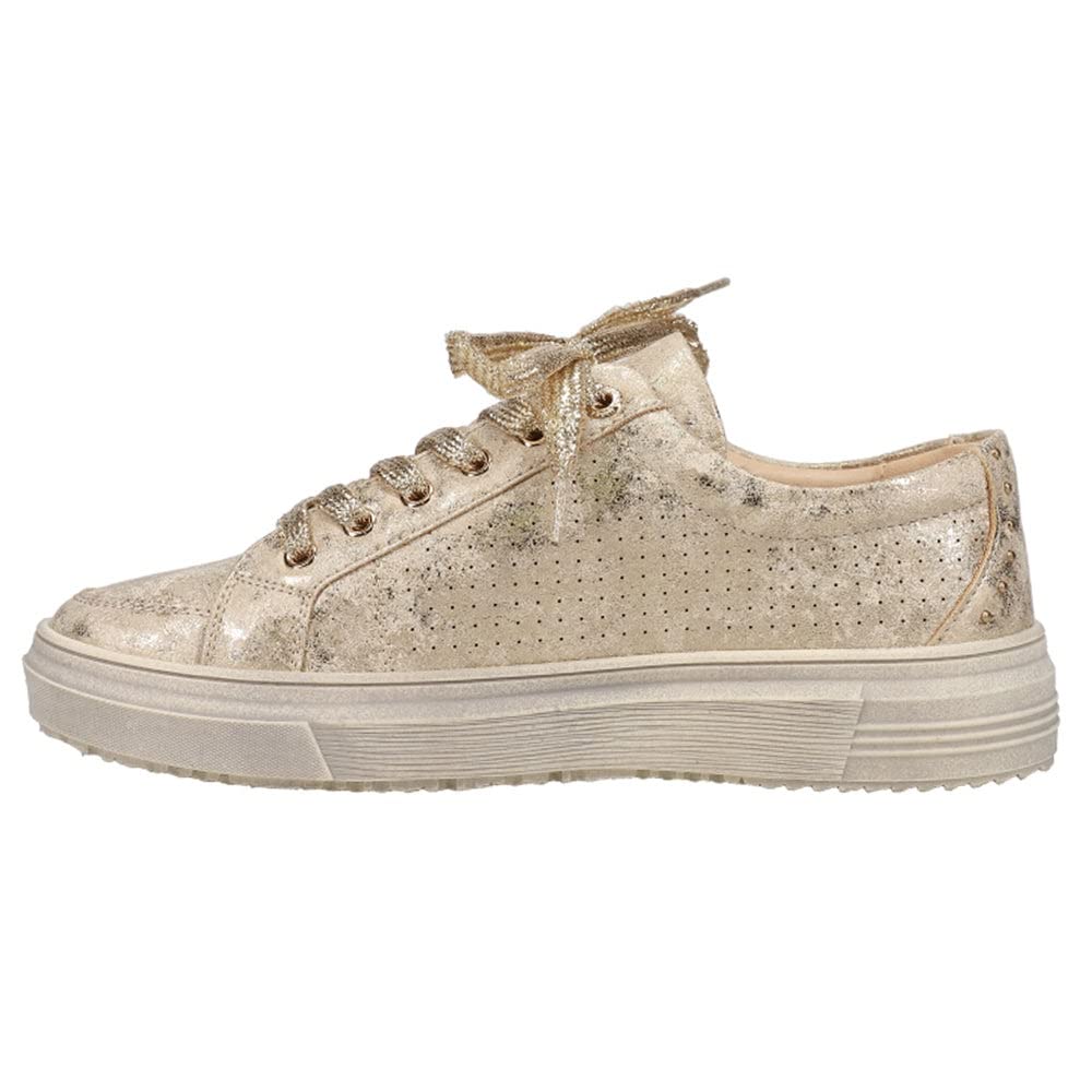 Corkys Womens Down Time Metallic Lace Up Sneaker Sneakers Shoes Casual - Gold - Size 7 M