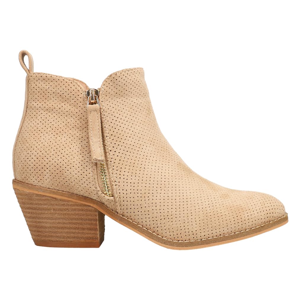 Corkys Womens Spooktacular Pull On Round Toe Casual Boots Ankle Low Heel 1-2" - Beige - Size 10 M