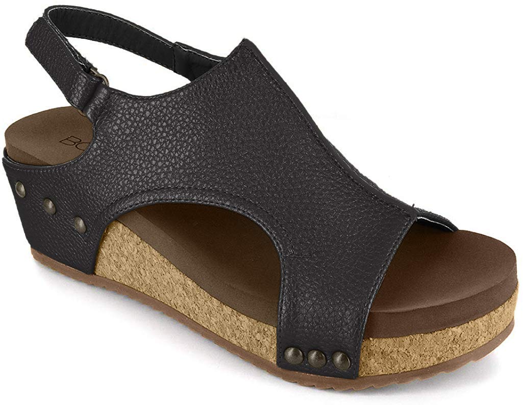 Corkys Womens Volta Wedge Sandal (11, Black)