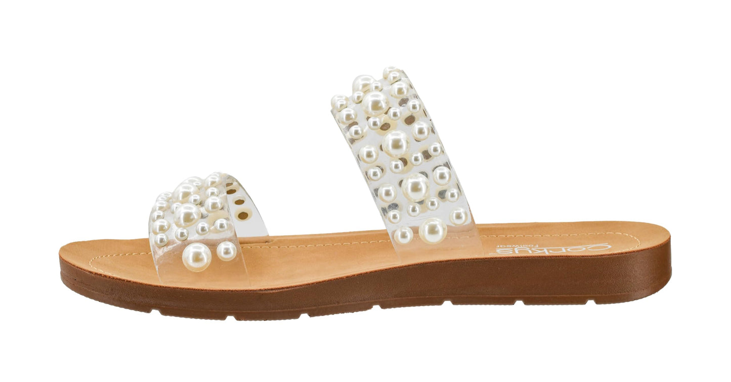 corkys double take clear pearl sz7