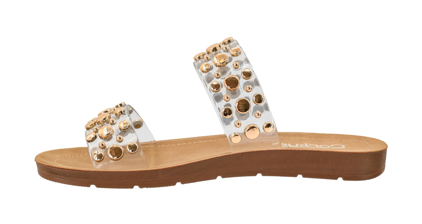 corkys double take clear/gold sz9