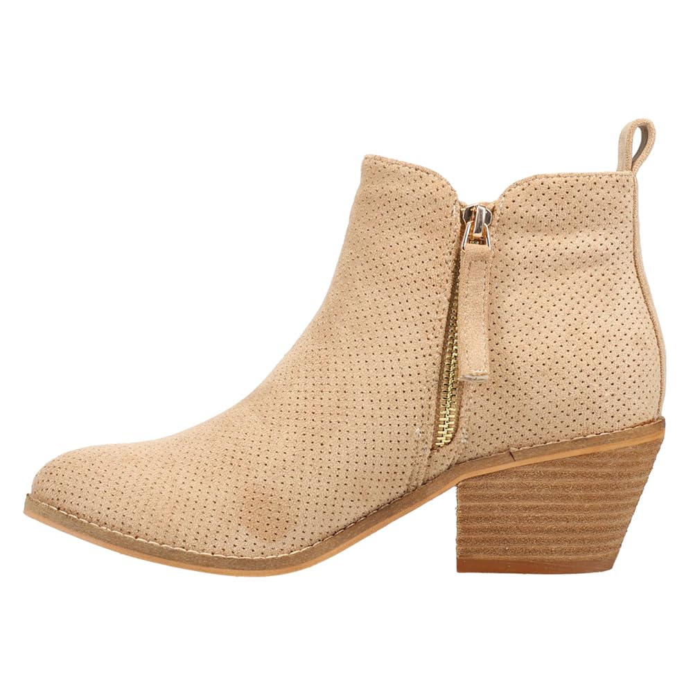Corkys Womens Spooktacular Pull On Round Toe Casual Boots Ankle Low Heel 1-2" - Beige - Size 10 M