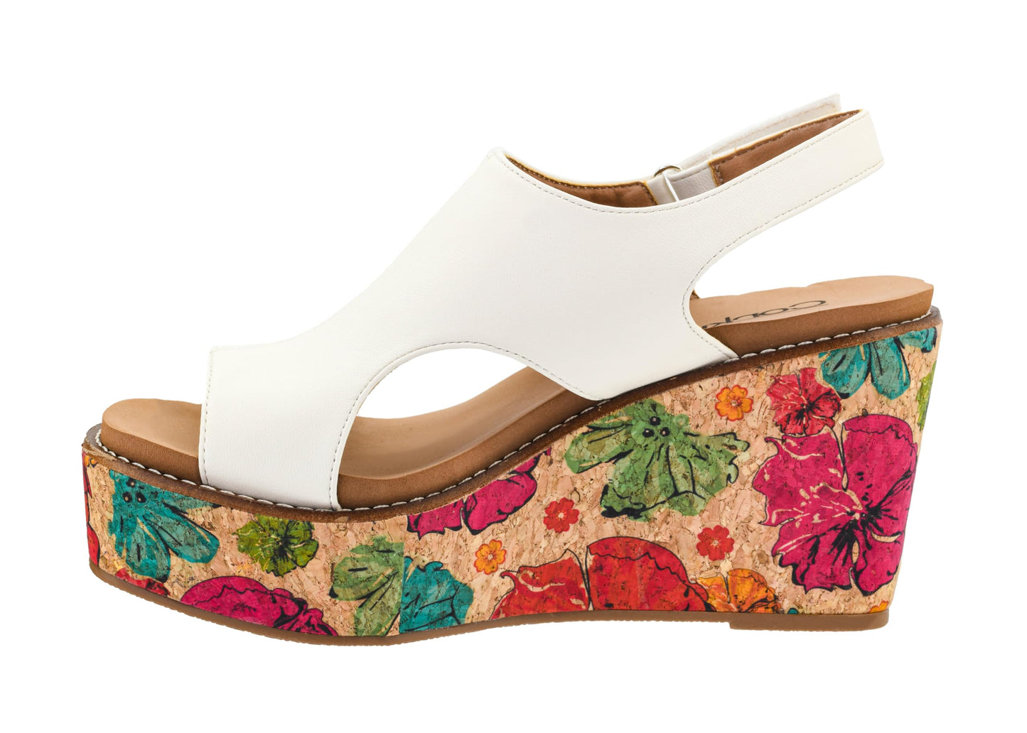 corkys freddie white w/ heel wrap sz7