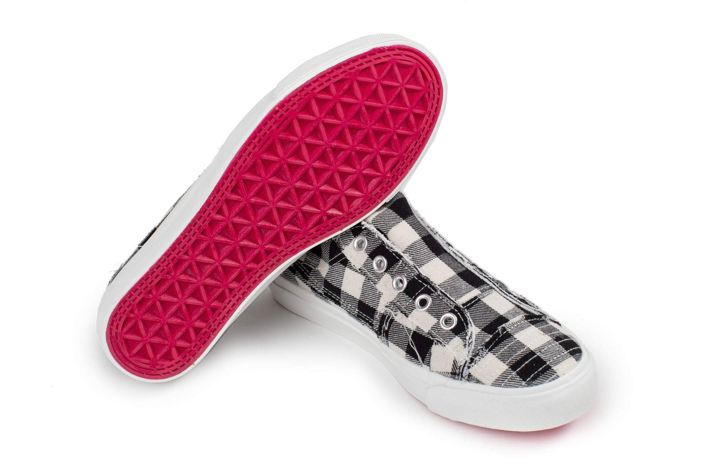 Corkys Womens Babalu Casual Slip On Sneaker (7, Black / White Checked)