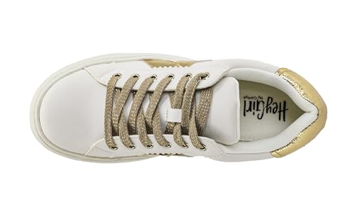 Corkys Footwear Hey Girl Tailgate Sneakers - A Trendy Lace-Up Sneaker with A V Stripe On The Side, Scalloped Eyelets, and Cushioned Lift for Chic Comfort