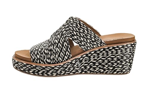 Corkys Footwear Women's Golden Hour Wedge Sandals with 2.5-Inch Heel - Comfort-Enhancing EVA Insoles, All-day wear, and Stylish Raffia Straps With Cutouts