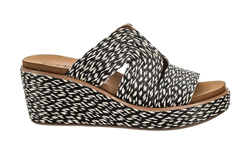 Corkys Footwear Women's Golden Hour Wedge Sandals with 2.5-Inch Heel - Comfort-Enhancing EVA Insoles, All-day wear, and Stylish Raffia Straps With Cutouts