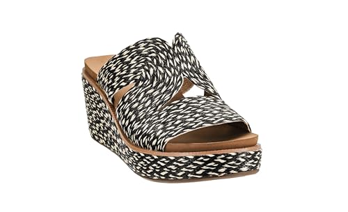 Corkys Footwear Women's Golden Hour Wedge Sandals with 2.5-Inch Heel - Comfort-Enhancing EVA Insoles, All-day wear, and Stylish Raffia Straps With Cutouts
