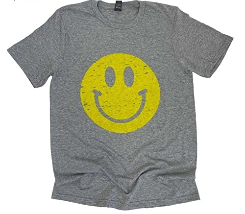 Lightweight Womens Smiley FACE T Shirt Size XL Large Grey